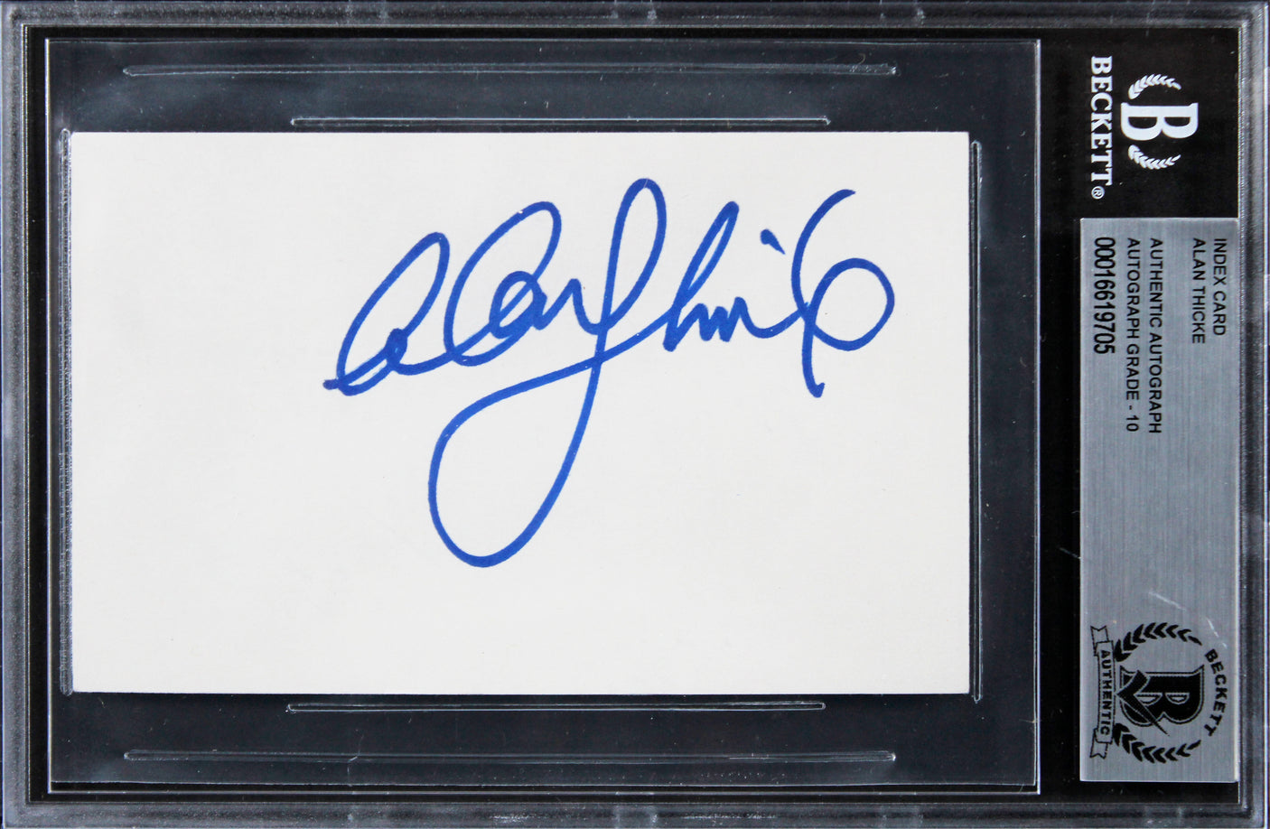 Alan Thicke Growing Pains Authentic Signed 3x5 Index Card Auto 10! BAS Slabbed