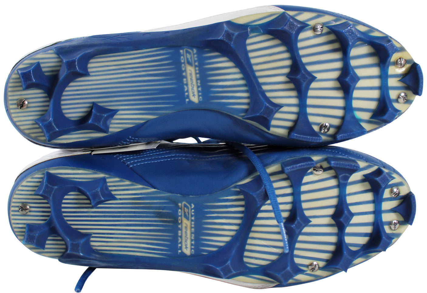 Cowboys Emmitt Smith Authentic Signed 12/21/02 Game Used Blue Reebok Cleats BAS