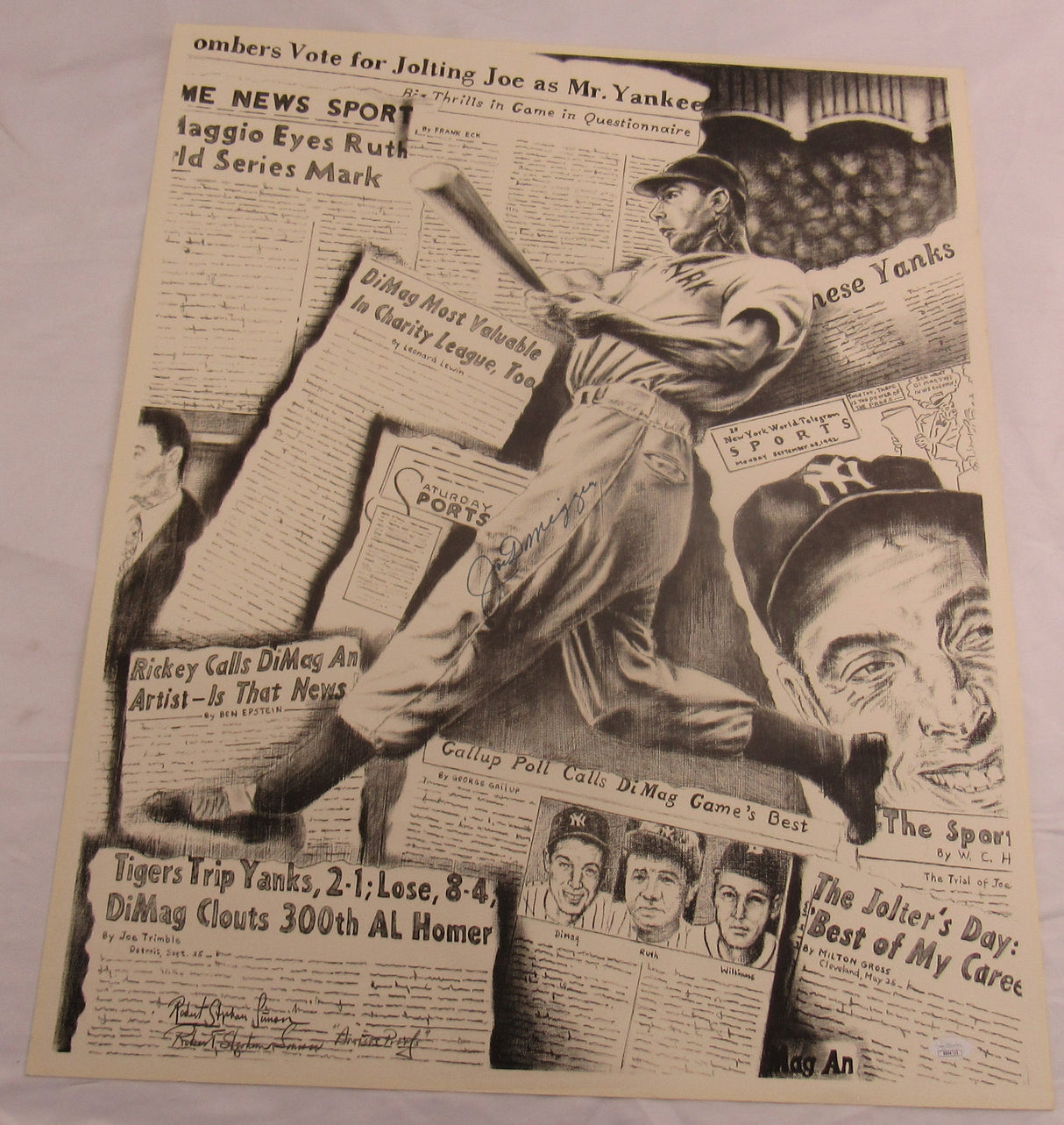 Joe DiMaggio Signed 23x28 Vintage Poster JSA BB04725
