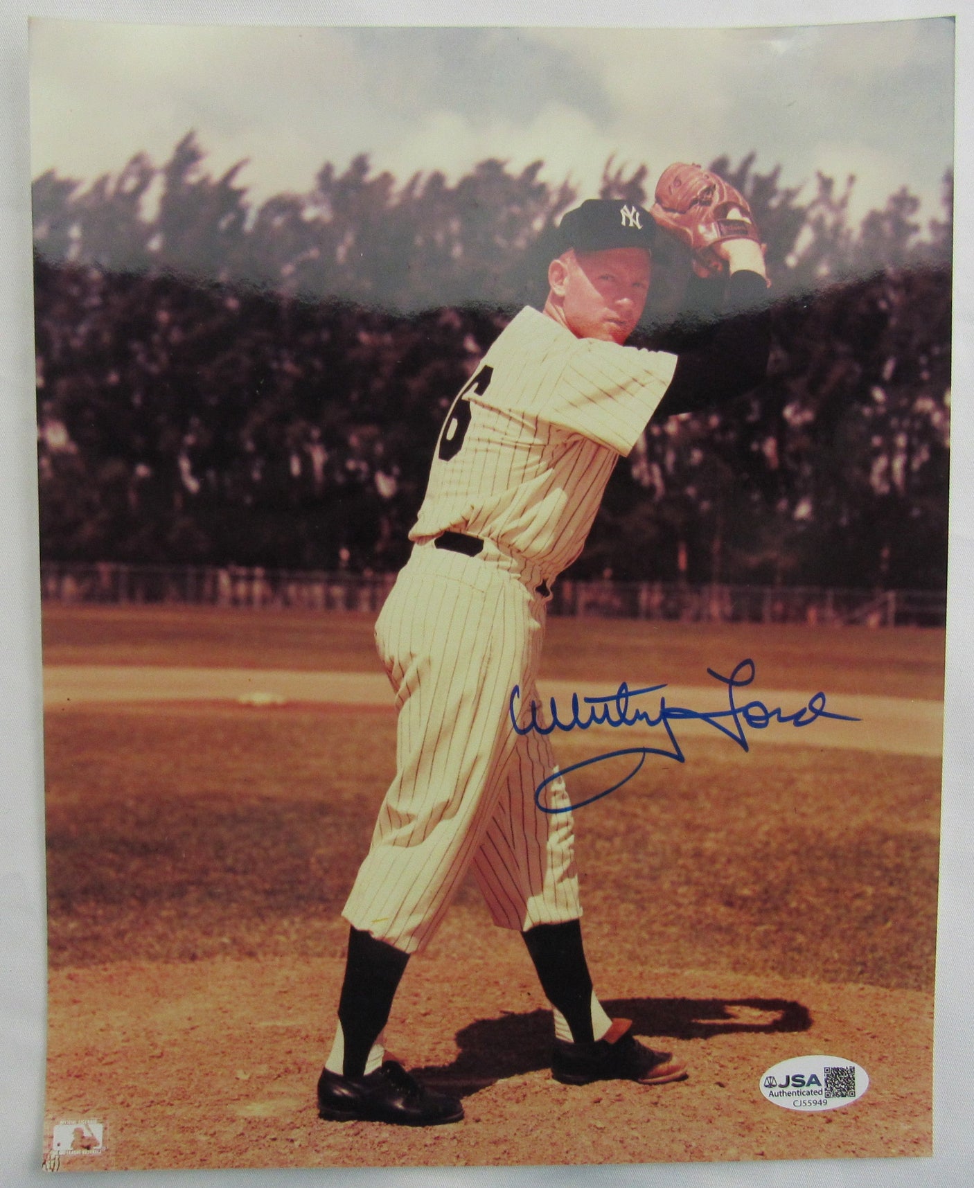 Whitey Ford Signed Auto 8x10 Photo JSA CJ55949