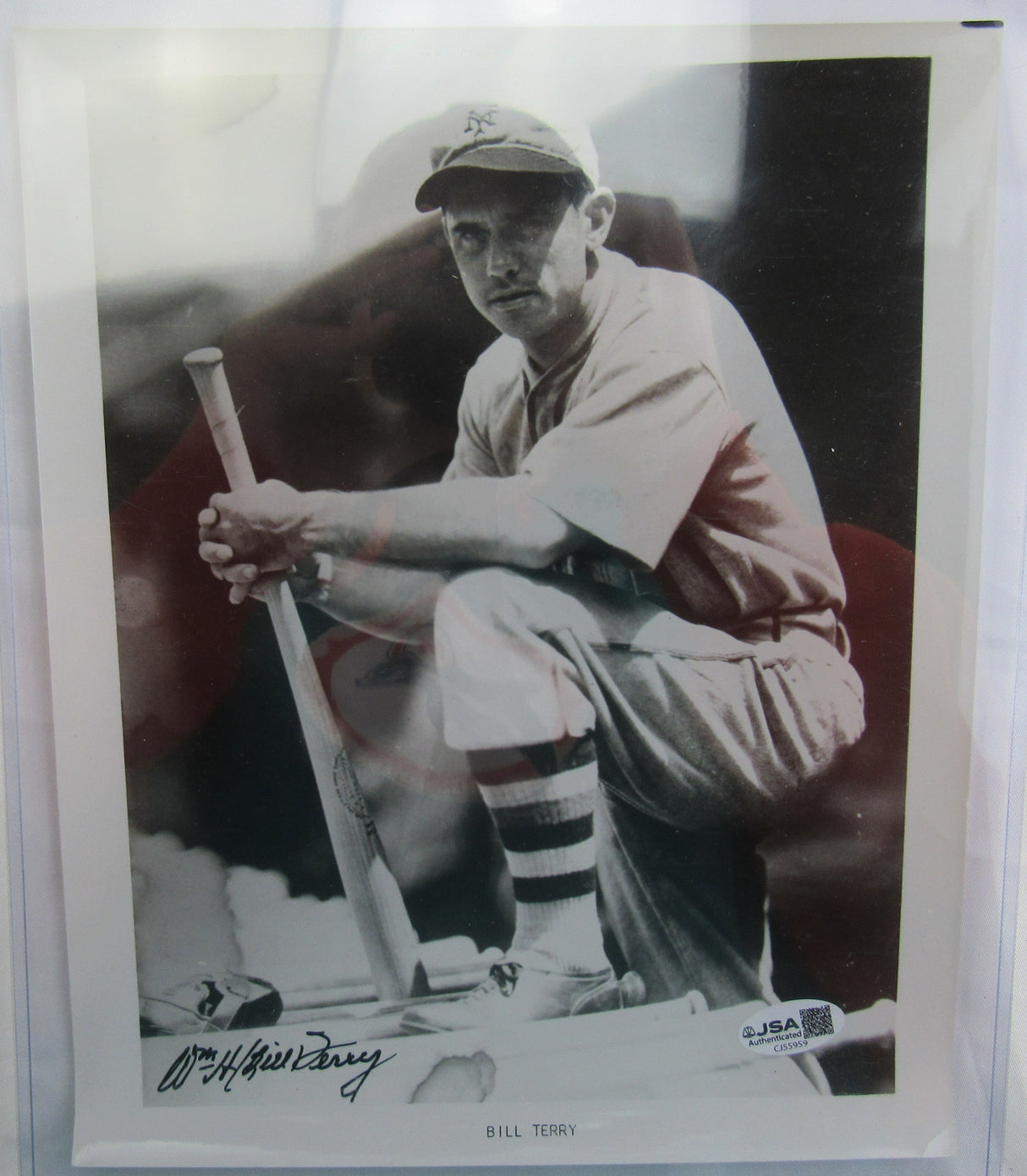 Bill Terry Signed Auto 8x10 Photo JSA CJ55959