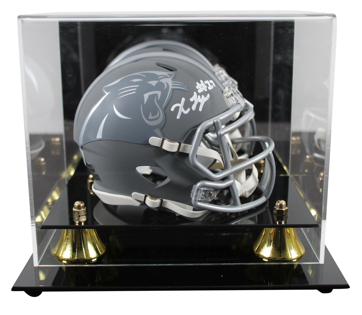 Panthers Xavier Legette Signed Slate Speed Mini Helmet W/ Case BAS Witnessed