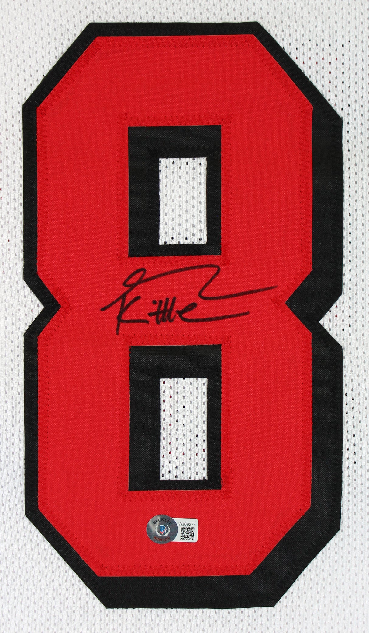 George Kittle Authentic Signed White Pro Style Jersey w/ Dropshadow BAS Witness