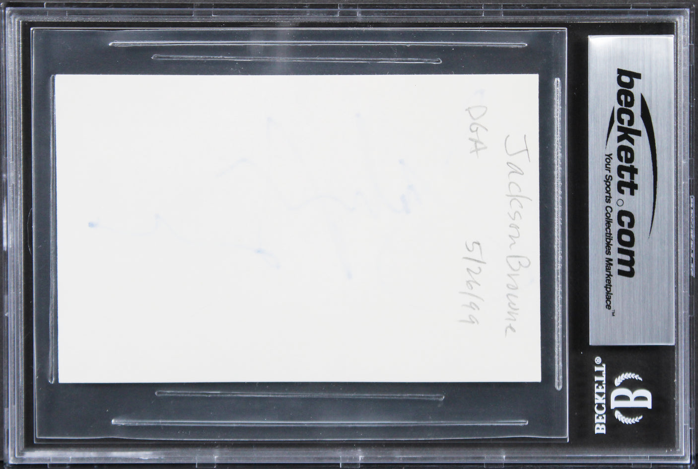 Jackson Browne Musician Authentic Signed 3x5 Index Card Autographed BAS Slab 2