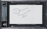 Drew Carey The Price Is Right "2011" Authentic Signed 3x5 Index Card BAS Slab 3