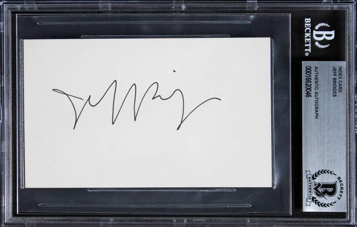 Jeff Bridges The Big Lebowski Authentic Signed 3x5 Index Card BAS Slabbed 2