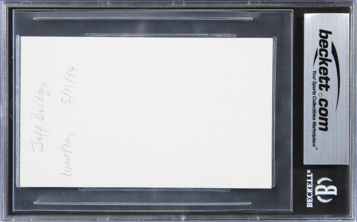 Jeff Bridges The Big Lebowski Authentic Signed 3x5 Index Card BAS Slabbed 2