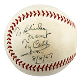 Tigers Ty Cobb To Shirley From 8/8/57 Authentic Signed Oal Baseball JSA #XX00562