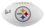 Steelers Roman Wilson Authentic Signed White Panel Logo Football BAS Witnessed