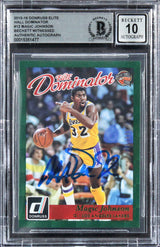 Magic Johnson Signed 2015 Donruss Elite HD #12 678/999 Card Auto 10! BAS Slabbed