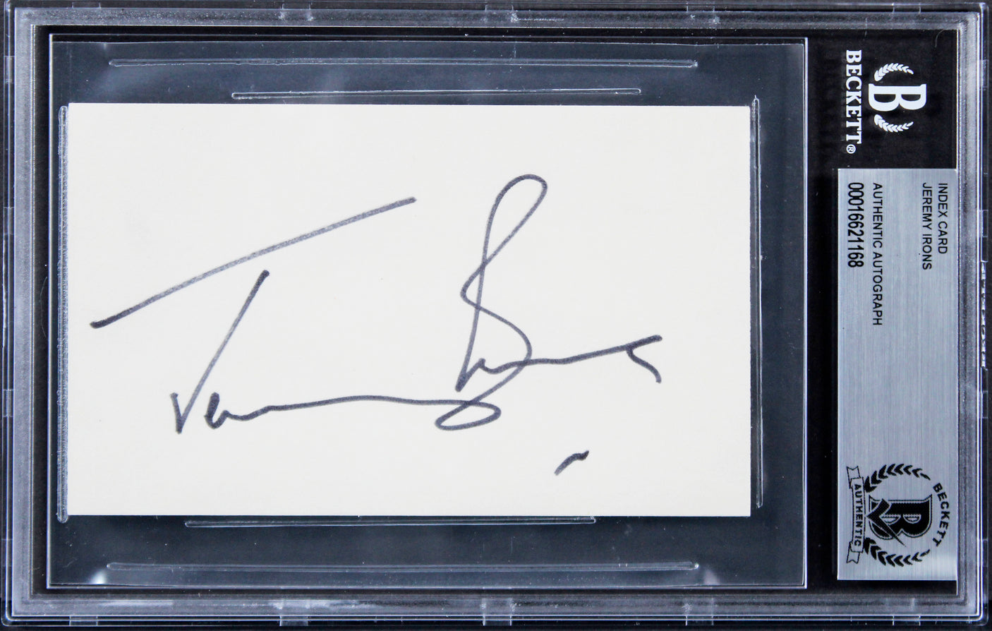 Jeremy Irons Dead Ringers Authentic Signed 3x5 Index Card BAS Slabbed