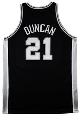 Spurs Tim Duncan 2001-02 Game Worn Nike +4" Extra Length Black Road Jersey