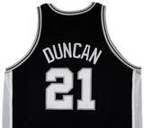 Spurs Tim Duncan 2001-02 Game Worn Nike +4" Extra Length Black Road Jersey