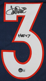 Terrell Davis HOF 17 Authentic Signed Navy Blue Pro Style Jersey Autographed BAS