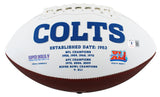 Colts Kwity Paye Authentic Signed White Panel Logo Football BAS Witnessed