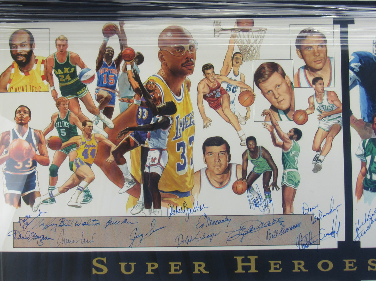 Super Heroes of Sports 60+ Signed Framed Auto Autograph 30x40 Photo #395/400 JSA YY40247