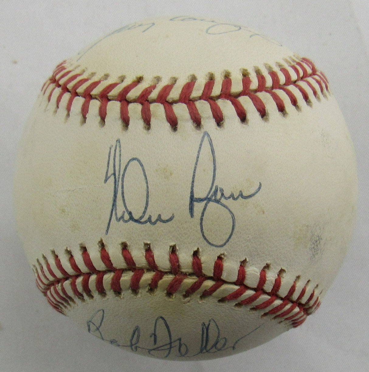 Sandy Koufax Nolan Ryan Bob Feller Signed Auto Rawlings Baseball JSA LOA ZZ77767