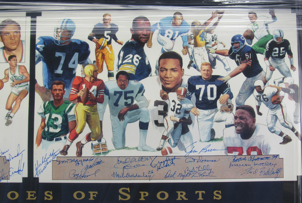 Super Heroes of Sports 60+ Signed Framed Auto Autograph 30x40 Photo #395/400 JSA YY40247