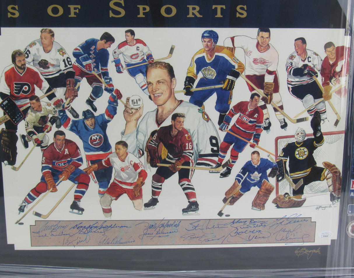Super Heroes of Sports 60+ Signed Framed Auto Autograph 30x40 Photo #395/400 JSA YY40247