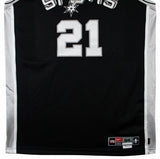 Spurs Tim Duncan 2001-02 Game Worn Nike +4" Extra Length Black Road Jersey