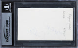 Raquel Welch The Three Musketeers Signed 3x5 Index Card w/ Blue Sig BAS Slabbed