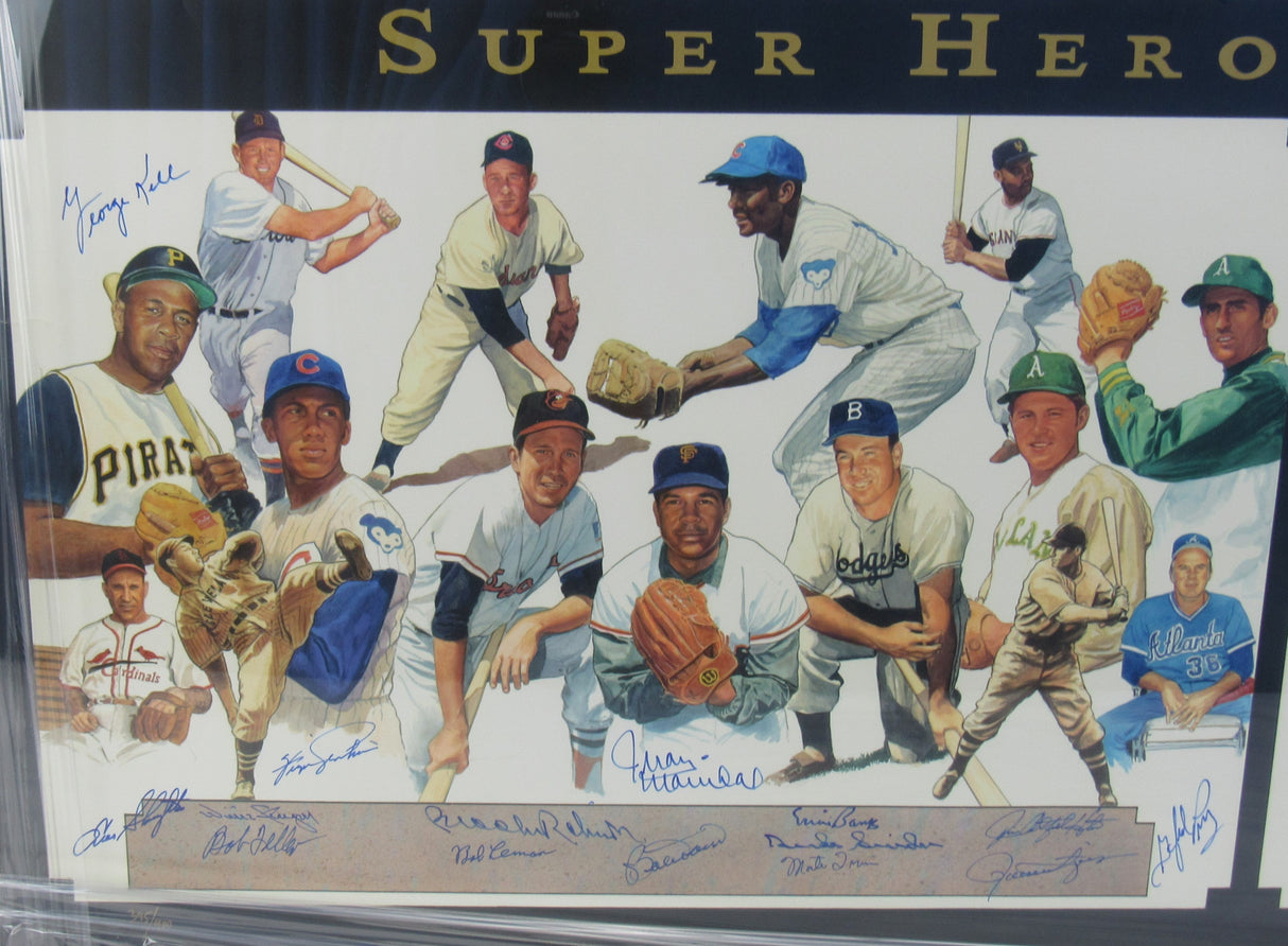 Super Heroes of Sports 60+ Signed Framed Auto Autograph 30x40 Photo #395/400 JSA YY40247