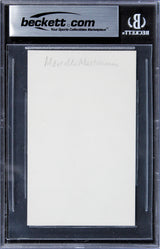 Marcello Mastroianni La Dolce Vita Authentic Signed 3x5 Index Card BAS Slabbed