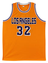 Magic Johnson Authentic Signed Yellow Pro Style Jersey Autographed BAS Witnessed