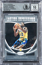 Lakers Magic Johnson Signed 2018 Certified LI #7 Card Auto 10! BAS Slabbed