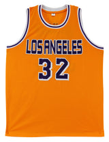 Magic Johnson Authentic Signed Yellow Pro Style Jersey Autographed BAS Witnessed