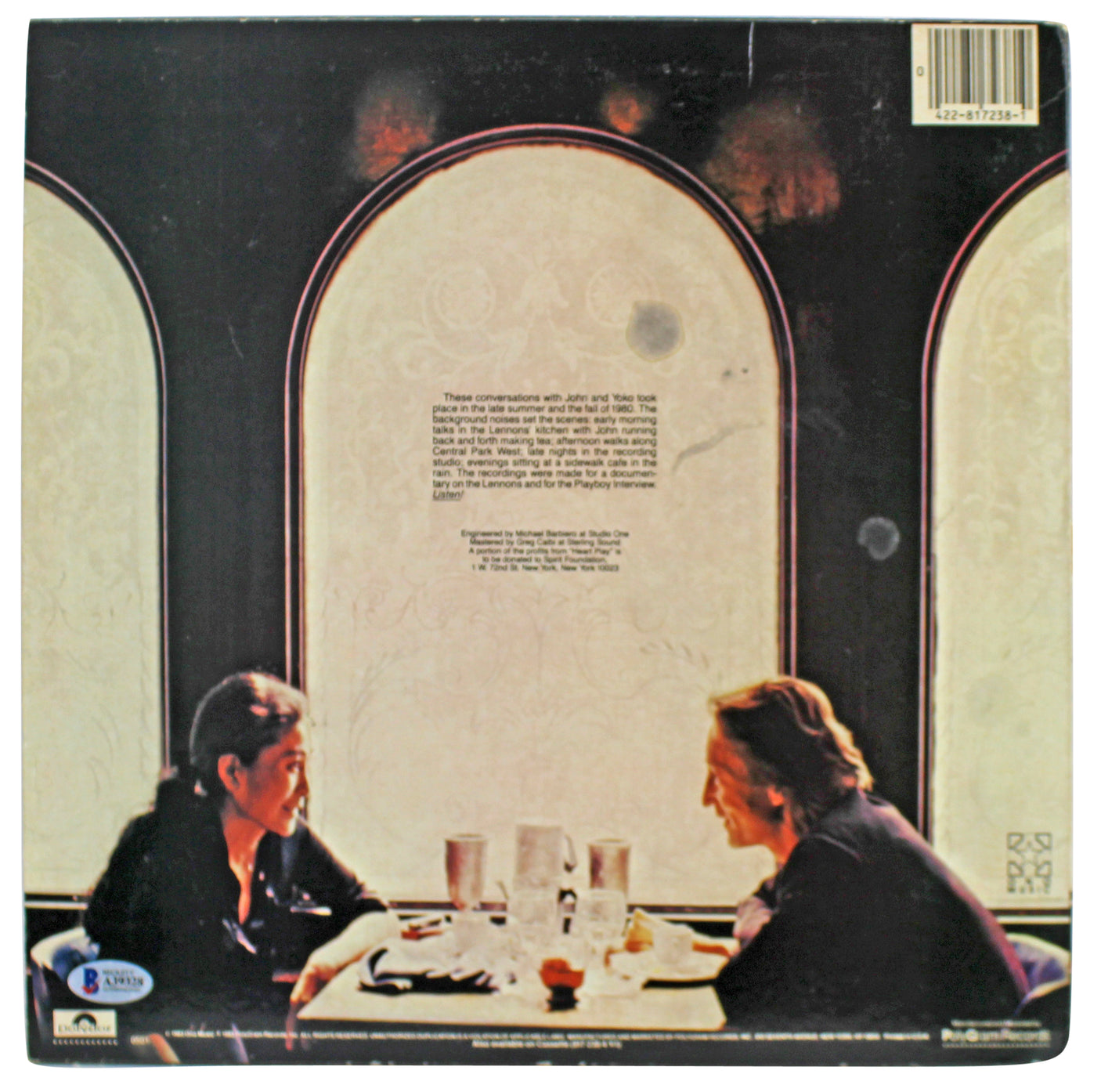 Yoko Ono "To Phil, Peace & Love" Signed Heart Play Album Cover BAS #A39328