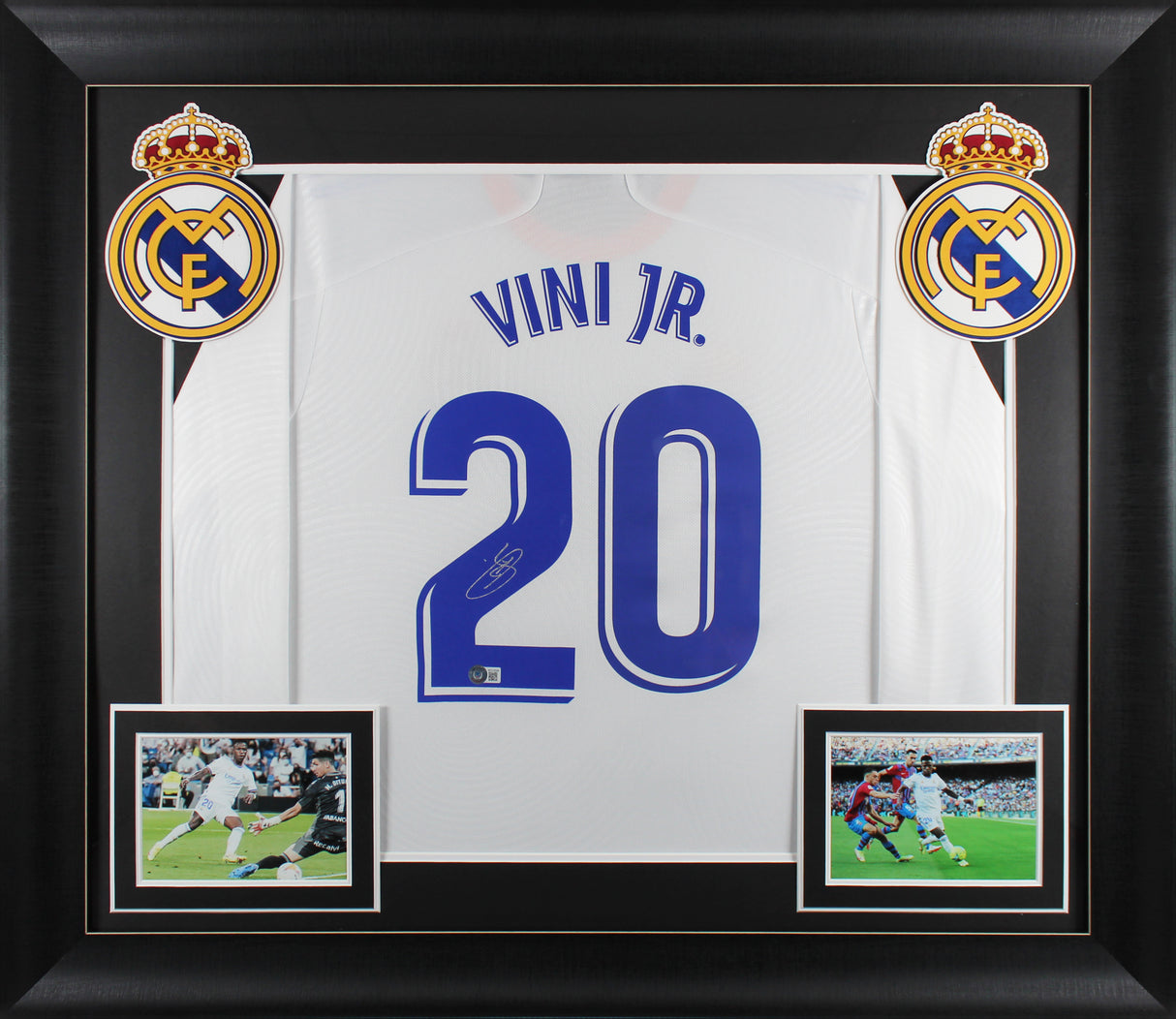 Real Madrid Vincius Vin Jr. Authentic Signed White Adidas Framed Jersey BAS