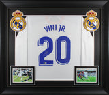 Real Madrid Vincius Vin Jr. Authentic Signed White Adidas Framed Jersey BAS