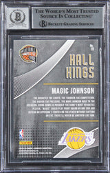 Lakers Magic Johnson Signed 2018 Donruss Hall Kings #19 Card Auto 10! BAS Slab