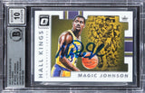 Magic Johnson Signed 2017 Donruss Optic Hall Kings #7 Card Auto 10! BAS Slabbed