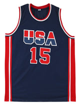 Magic Johnson Team USA Authentic Signed Blue Pro Style Jersey BAS Witnessed