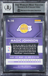 Lakers Magic Johnson Signed 2015 Panini Prizm #248 Card Auto 10! BAS Slabbed