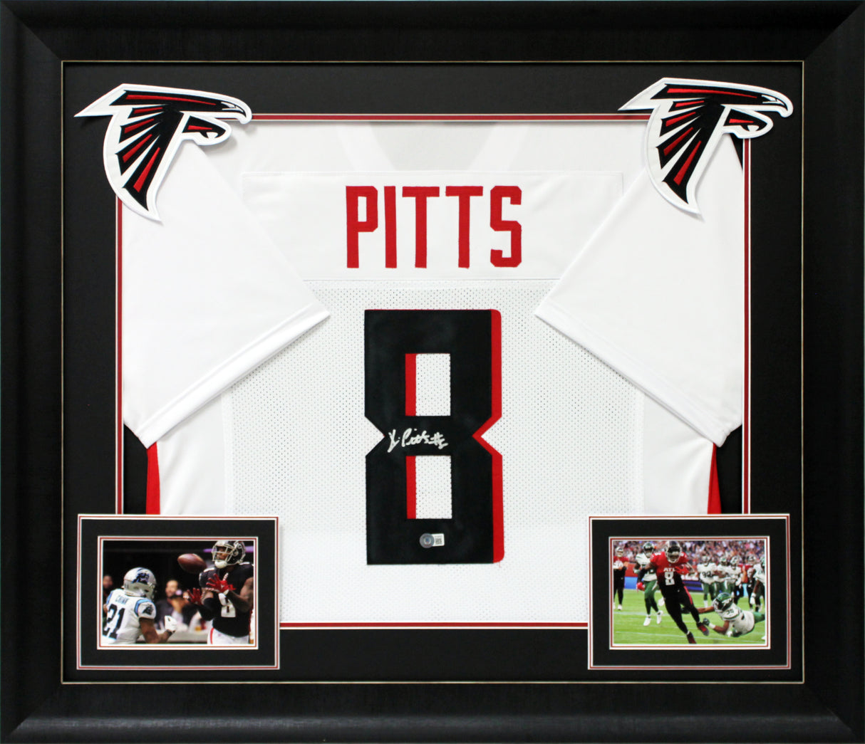 Kyle Pitts Authentic Signed White Pro Style Framed Jersey BAS Witnessed