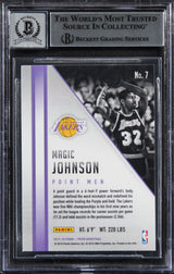 Lakers Magic Johnson Signed 2015 Panini Prizm Point Men #7 Card Auto 10 BAS Slab