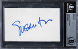 Susan Dey The Partridge Family Signed 3x5 Index Card w/ Blue Sig BAS Slabbed