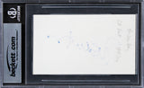 Susan Dey The Partridge Family Signed 3x5 Index Card w/ Blue Sig BAS Slabbed