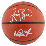 Magic Johnson & Larry Bird Authentic Signed Wilson Basketball BAS Witnessed