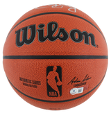 Larry Bird & Julius "Dr. J." Erving Authentic Signed Wilson Basketball BAS Wit