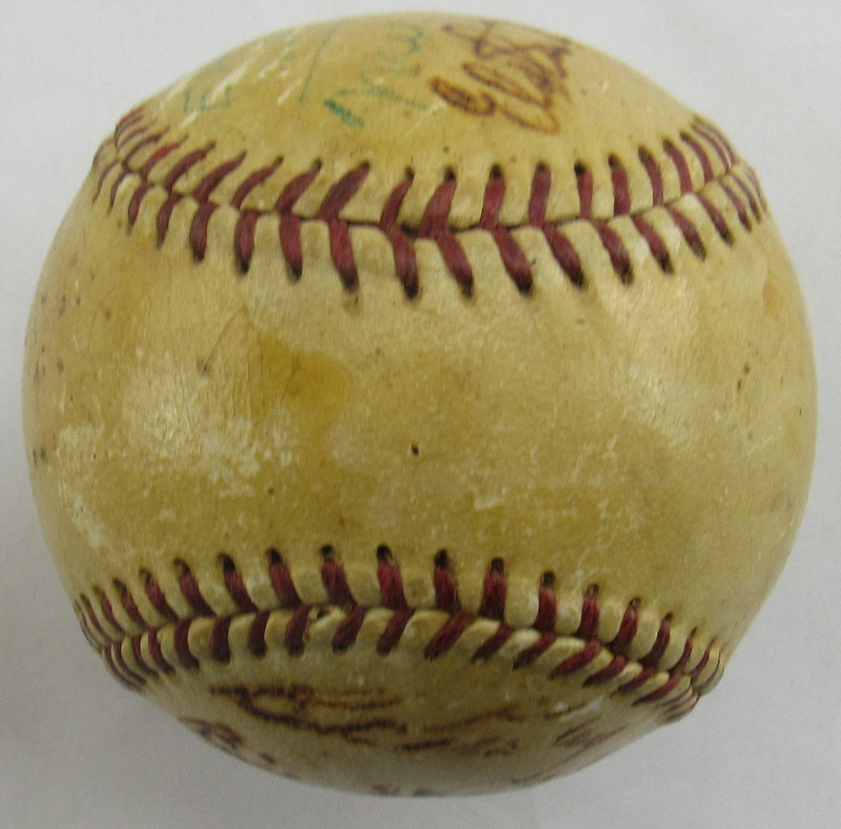 Elmer Oliphant Bob Turley Elston Howard+4 1955-1956 Yankees Team Signed Auto Rawlings Baseball JSA LOA ZZ82762