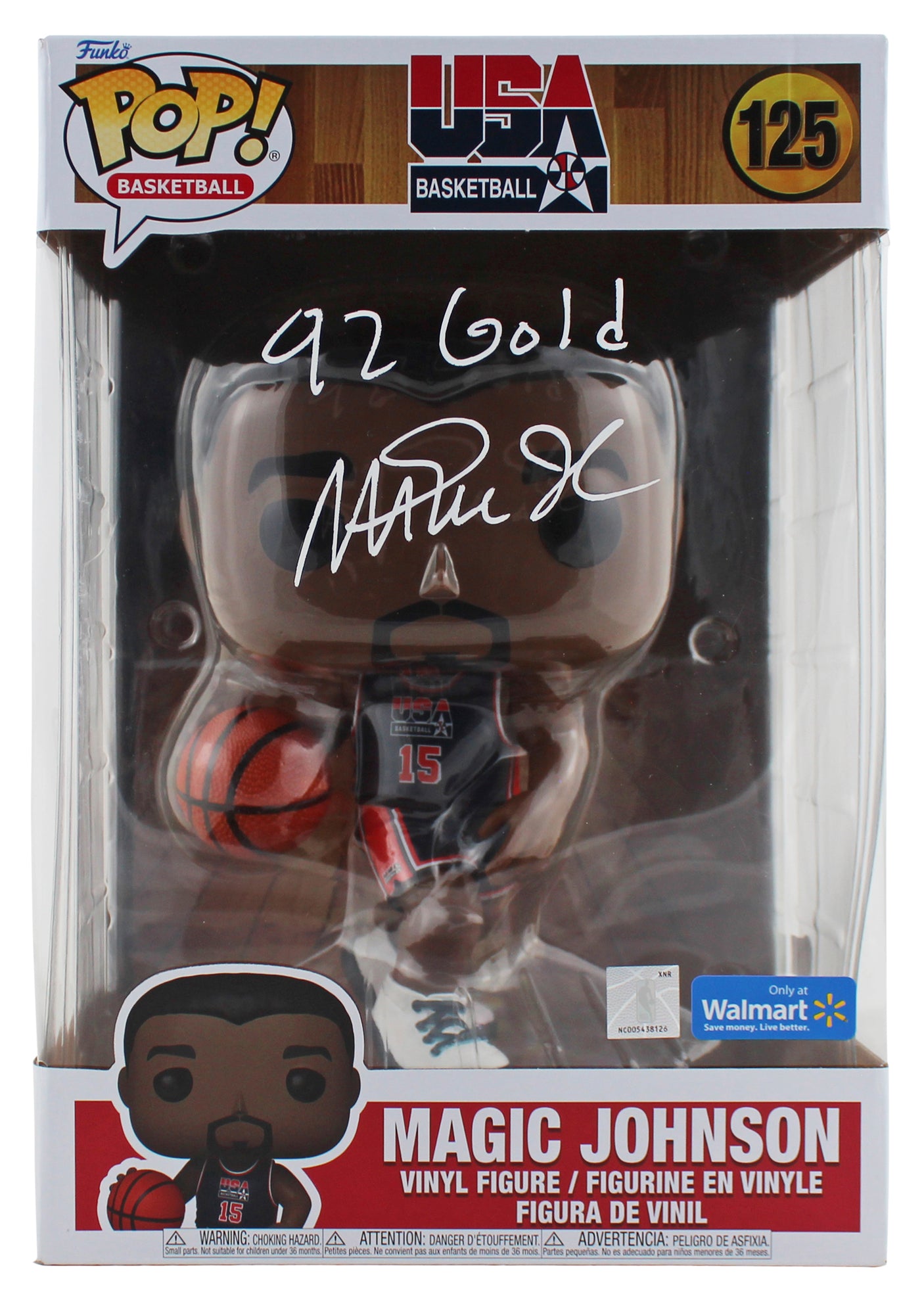 Magic Johnson "92 Gold" Signed 10" USA Basketball #125 Funko Pop Figure BAS 2