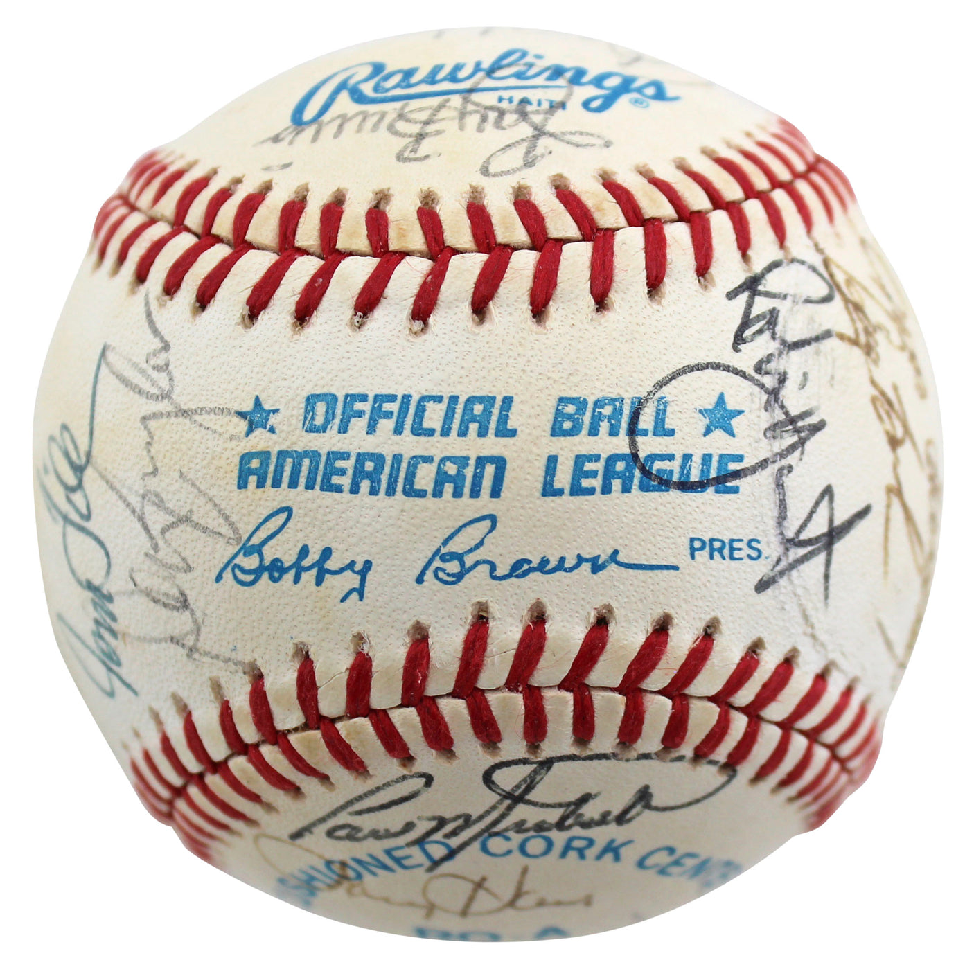 1991 Brewers (23) Yount Molitor, Sheffield +20 Signed Oal Baseball BAS #AC01906