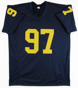 Michigan Aidan Hutchinson Signed Navy Blue Pro Style Jersey BAS Witnessed