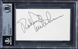 Robert Mitchum The Night of the Hunter Signed 3x5 Index Card BAS Slabbed