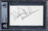 Robert Mitchum The Night of the Hunter Signed 3x5 Index Card BAS Slabbed
