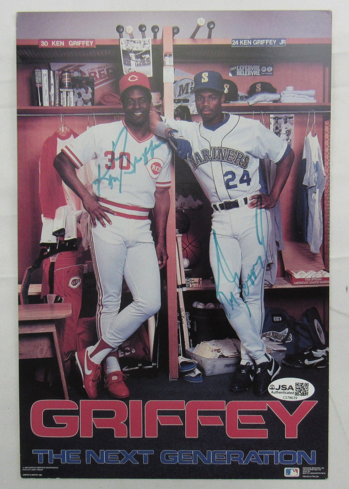 Ken Griffey Jr Ken Griffey Sr Signed 6.5x10 Photo JSA CS78639